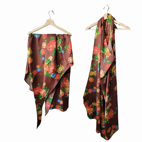 Hilo Hattie Brown Floral Wrap Sarong Dress - Picture 7 of 7